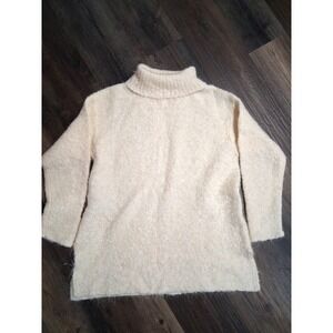 Jones New York‎ Mohair Wool Blend Tunic Sweater Size Large Shaggy Side Slits